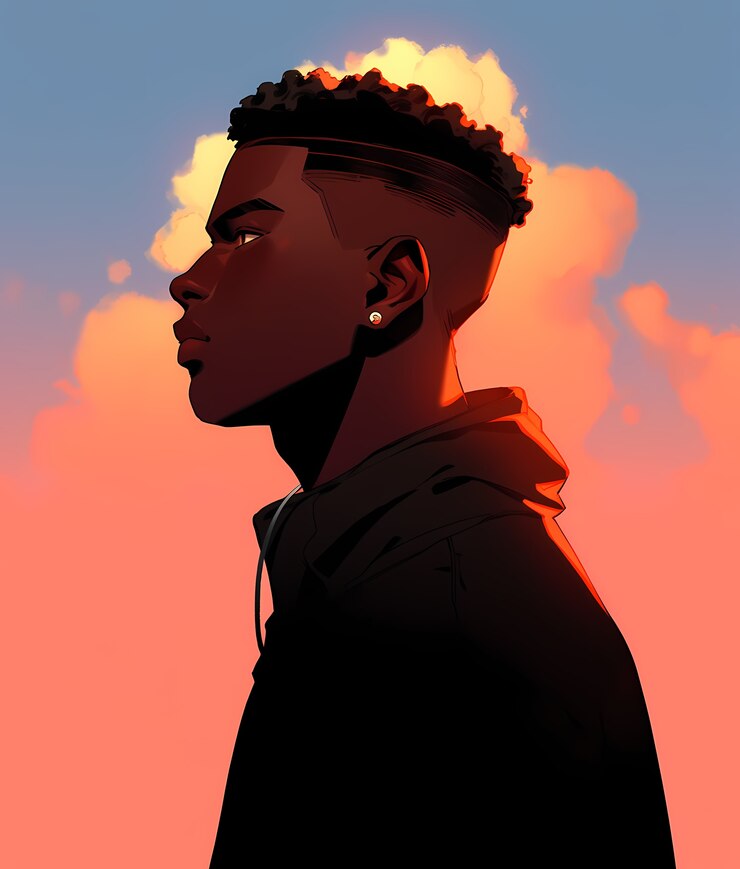 Free Photo medium shot anime style man portrait