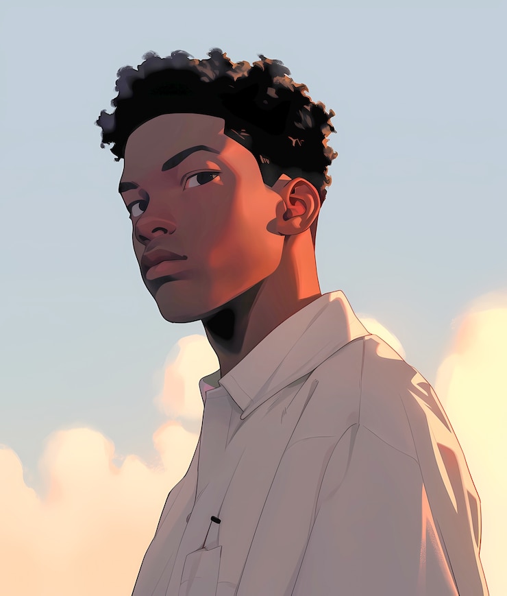 Free Photo medium shot anime style man portrait