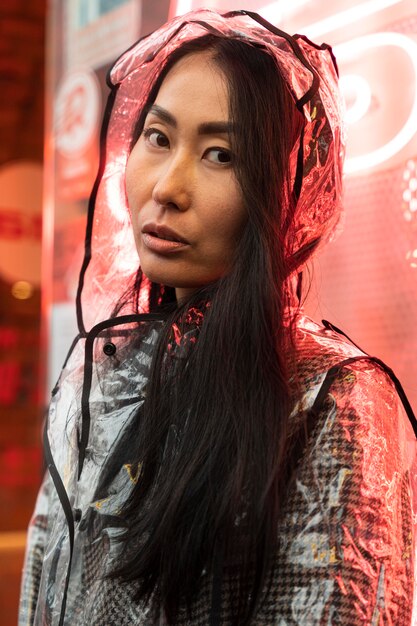 medium shot asian model posing
