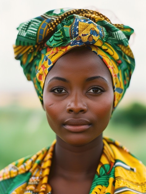 中型ショット 美しいアフリカ人女性がポーズをとっています