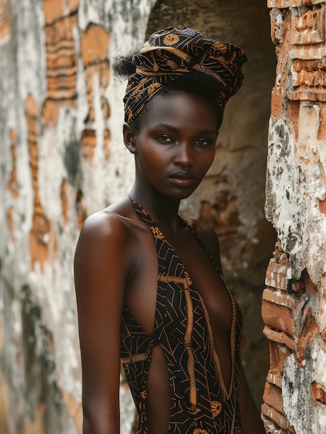 Foto gratuita medium shot bellissima donna africana che posa