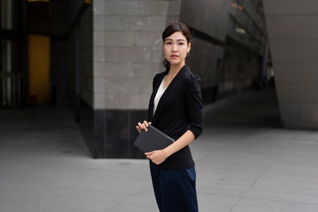 Medium shot of beautiful business woman