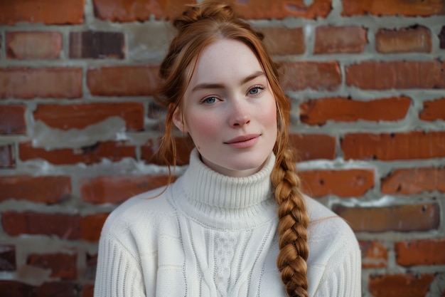 Medium shot beautiful woman with braids