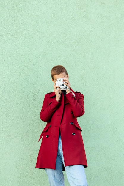 Medium shot of beautiful woman with copy space