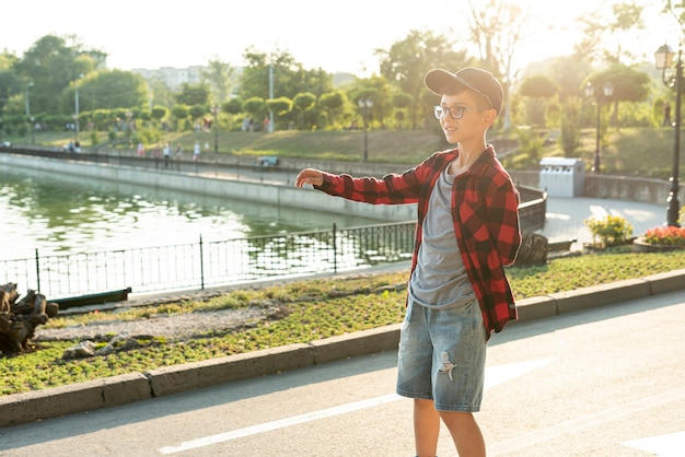 Free photo medium shot of boy in park