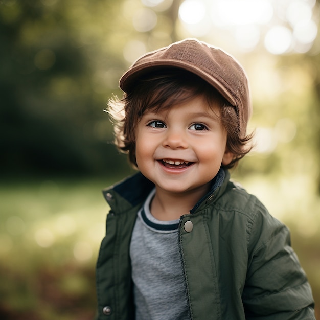 Free photo medium shot boy relaxing in nature