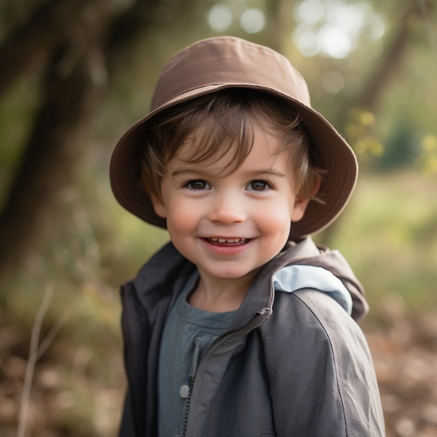 Medium shot boy relaxing in nature