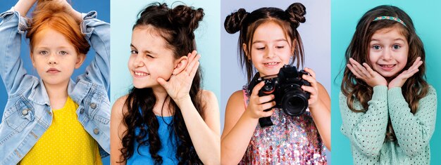 Medium shot collage of kids 