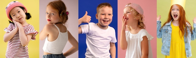 Free photo medium shot collage of kids