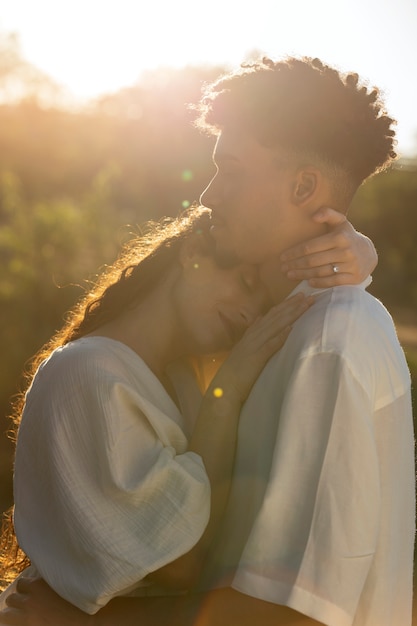 Free photo medium shot couple being in love