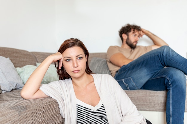 Free photo medium shot of couple being upset