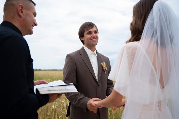 Medium shot couple getting married