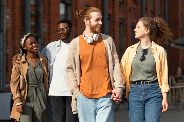 Free photo medium shot couple holding hands