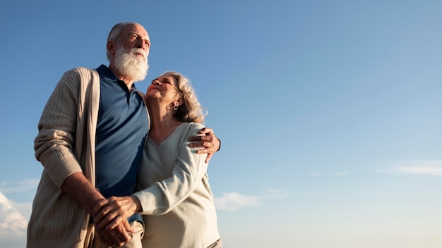 Medium shot couple spending time in nature