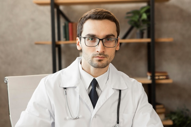 Foto gratuita cappotto da portare del medico del colpo medio