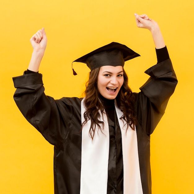 Free photo medium shot excited girl