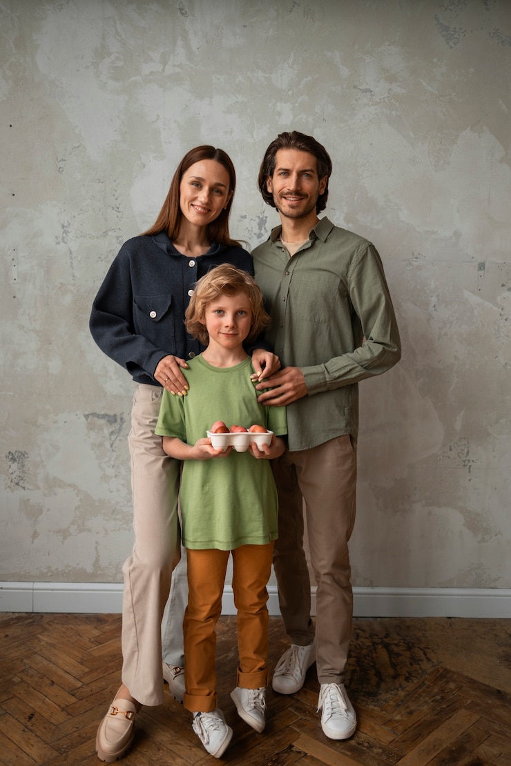 Free Photo medium shot family  celebrating orthodox easter