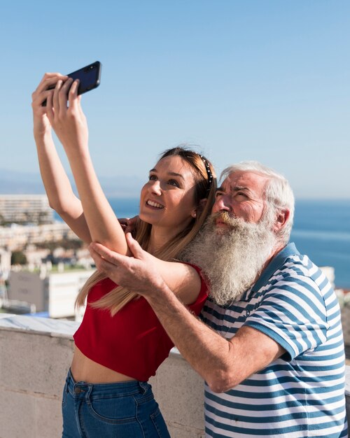 Medium shot of father and daughter