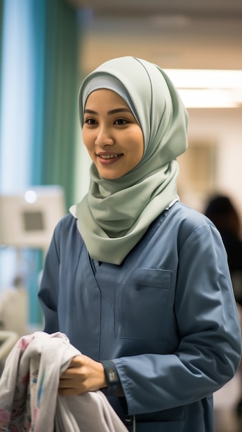 Free photo medium shot female nurse at hospital