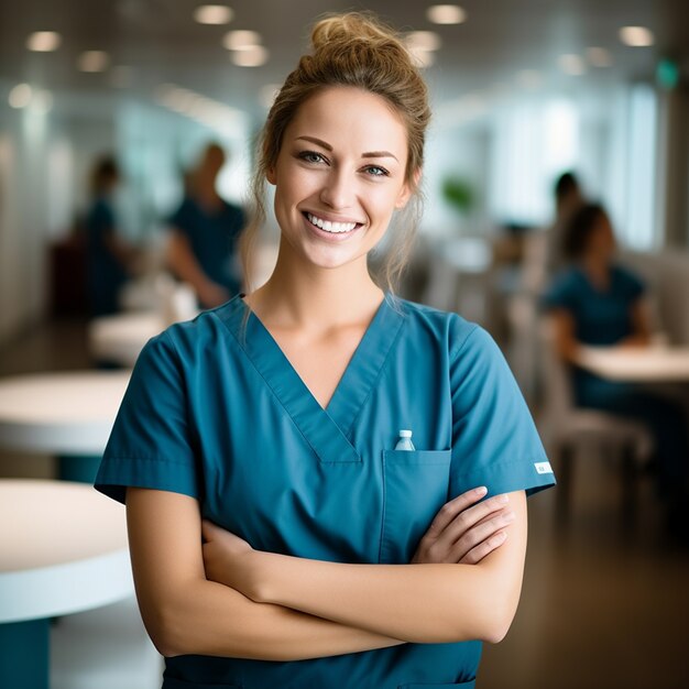 Medium shot female nurse working