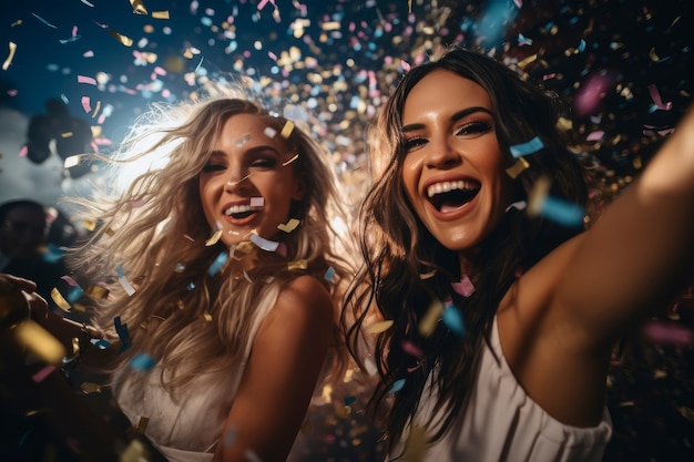 medium shot friends celebrating new year