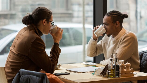 Medium shot friends spending time together