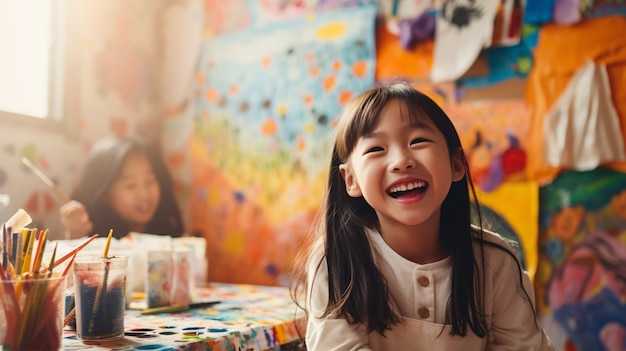 Free photo medium shot girl in classroom