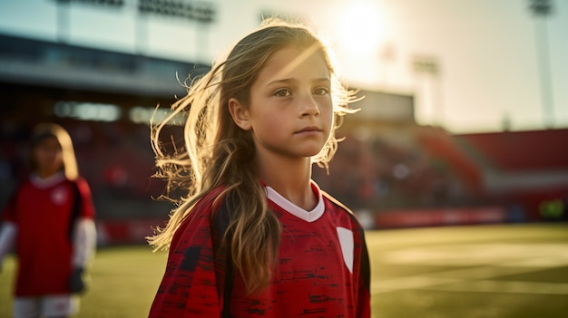 Medium shot girl doing sport