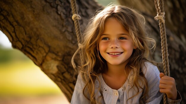 Medium shot girl posing in nature