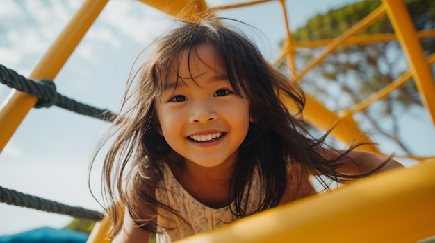 Free photo medium shot girl relaxing outdoors