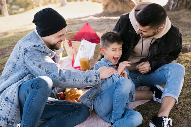 Medium shot happy lgbt family