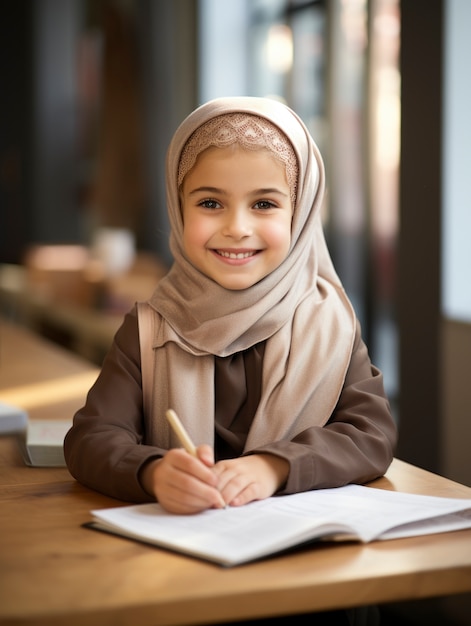 中型のイスラム女子のライフスタイル