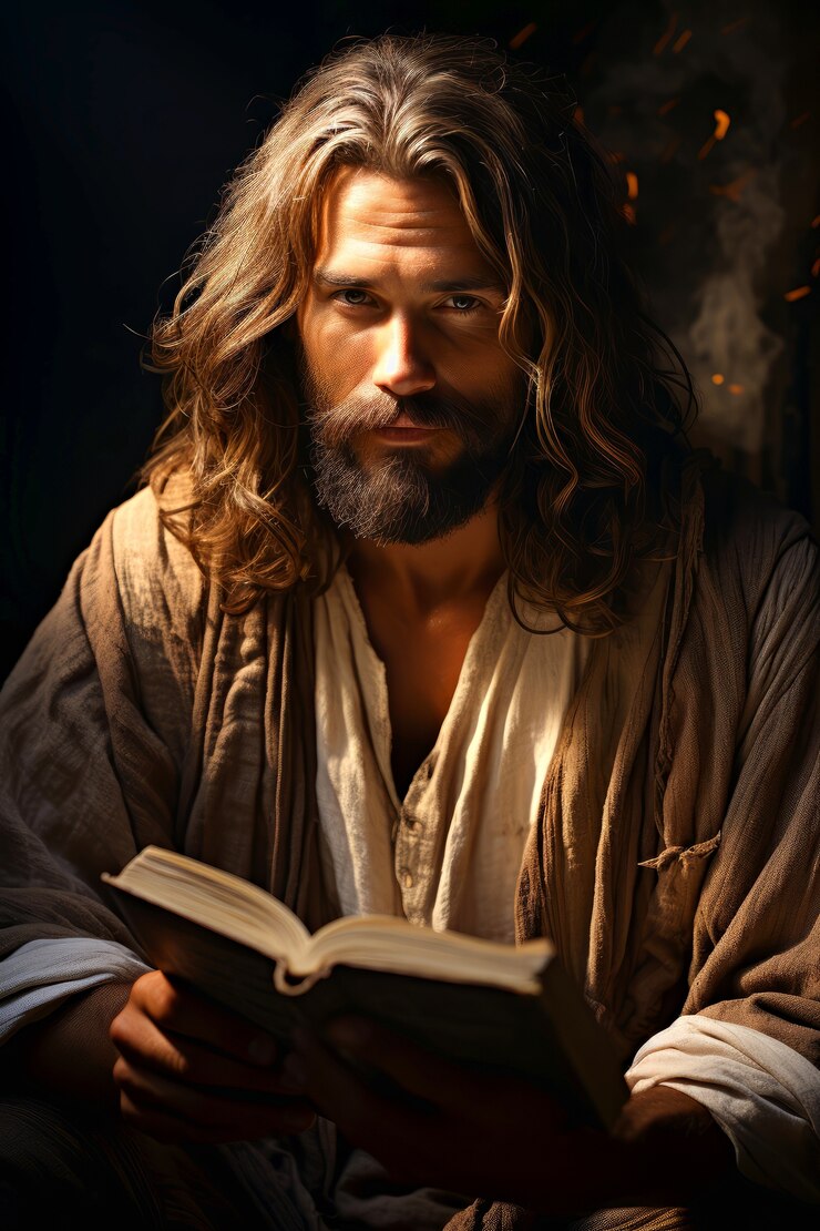 Free Photo medium shot jesus portrait outdoors