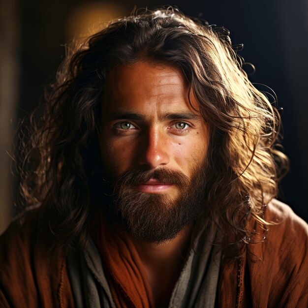 Medium shot jesus portrait outdoors