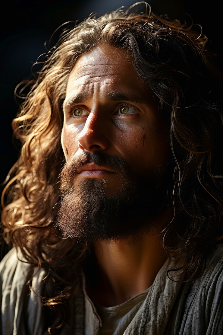 Free Photo medium shot jesus portrait outdoors