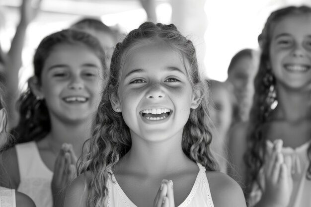 Medium shot kids first communion portraits