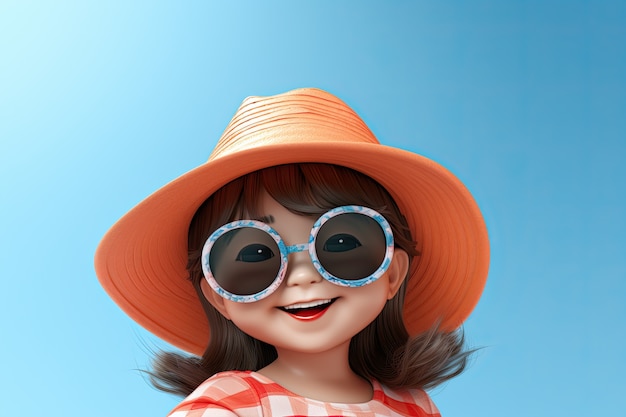 Free photo medium shot little girl with glasses