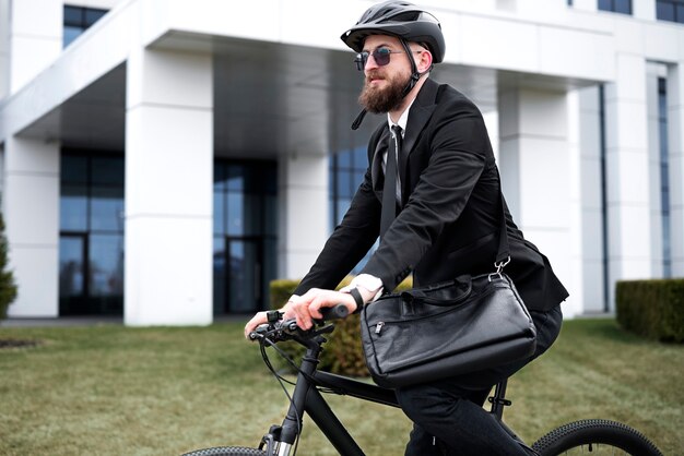 Medium shot man carrying bag