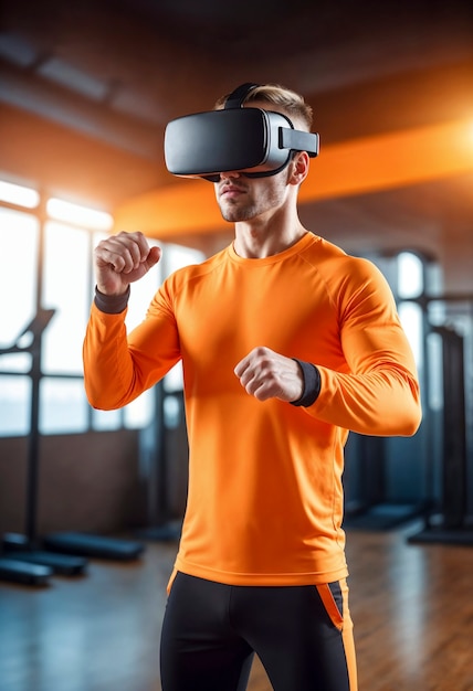 Средний стрелок занимается фитнесом в VR-очках