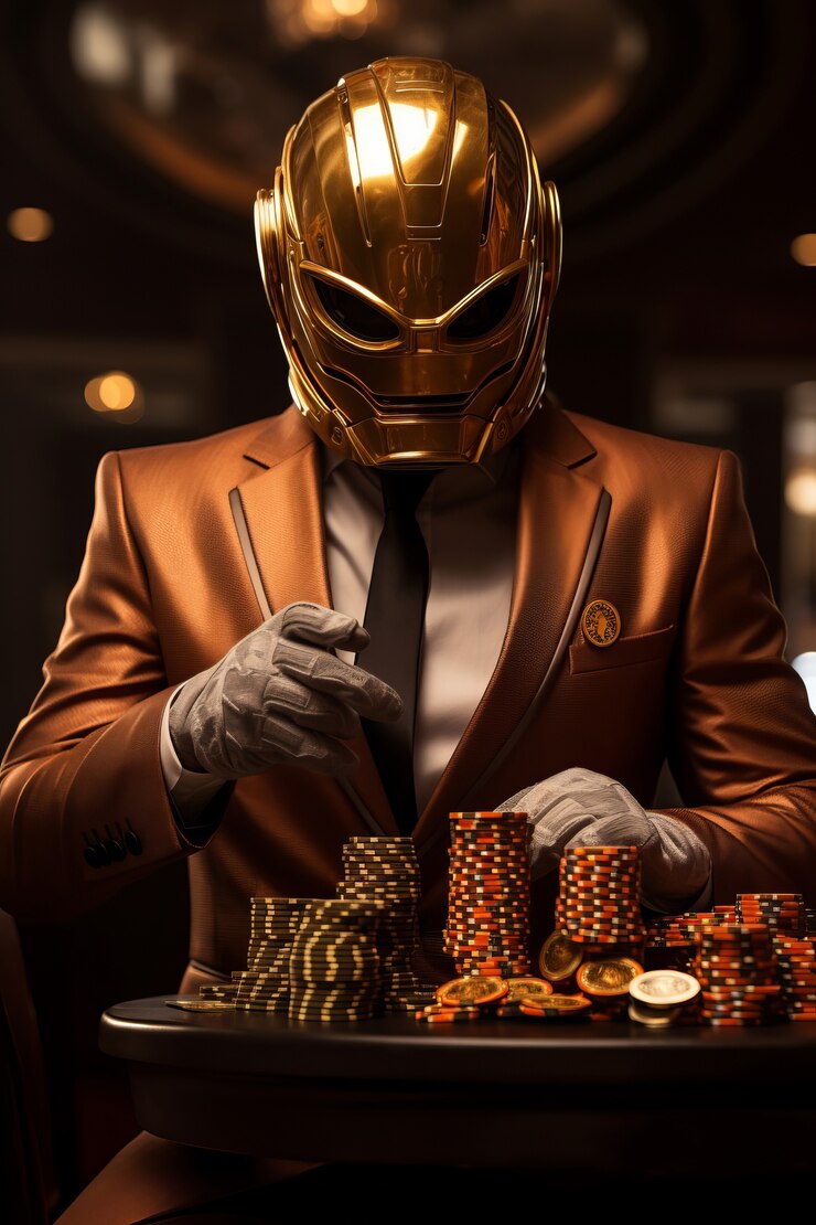 Free Photo medium shot man at futuristic casino