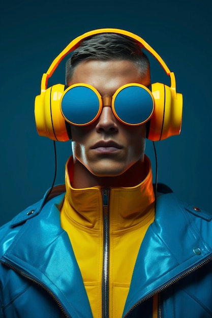 Free photo medium shot man futuristic portrait