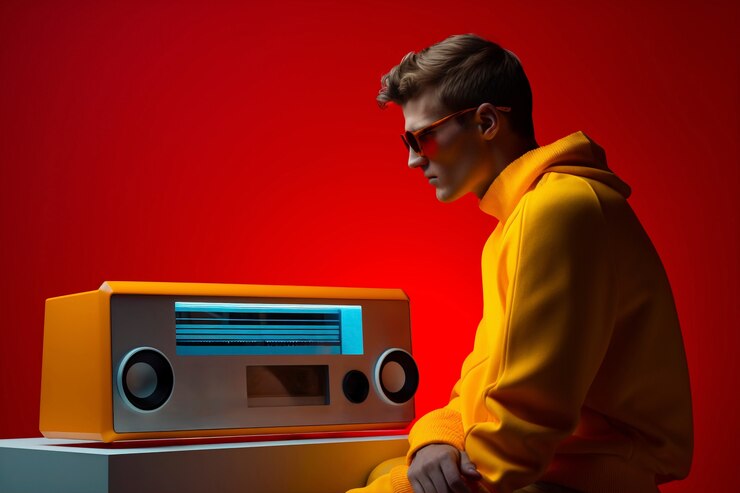 Free Photo medium shot man futuristic portrait