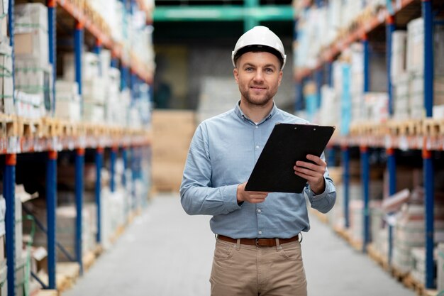 Medium shot man holding clipboard