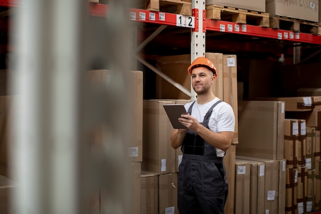 Medium shot man holding tablet