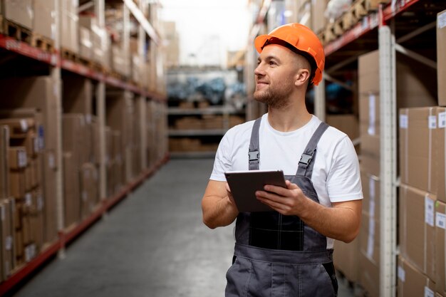 medium shot man holding tablet