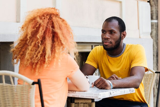 Medium shot of man looking at his lover