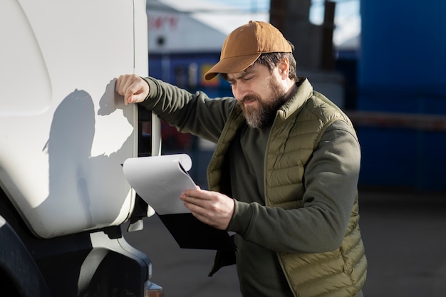 Medium shot man reading document