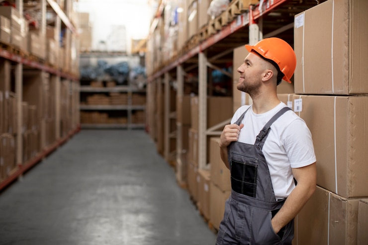 Free Photo medium shot man wearing helmet