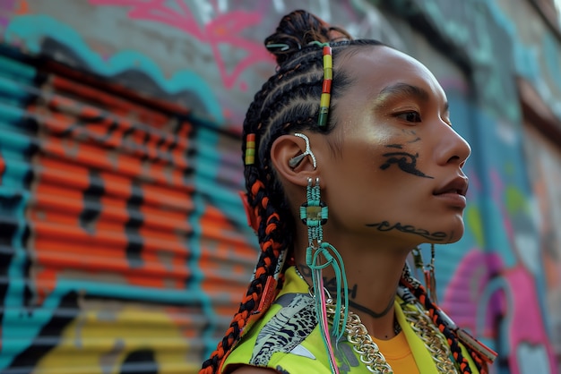 Medium shot man with braids portrait