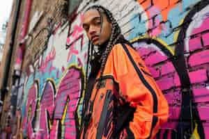 Free photo medium shot man with braids portrait